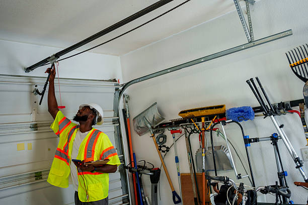 Professional Garage Door Roller Replacement technician working in Riverside, IL